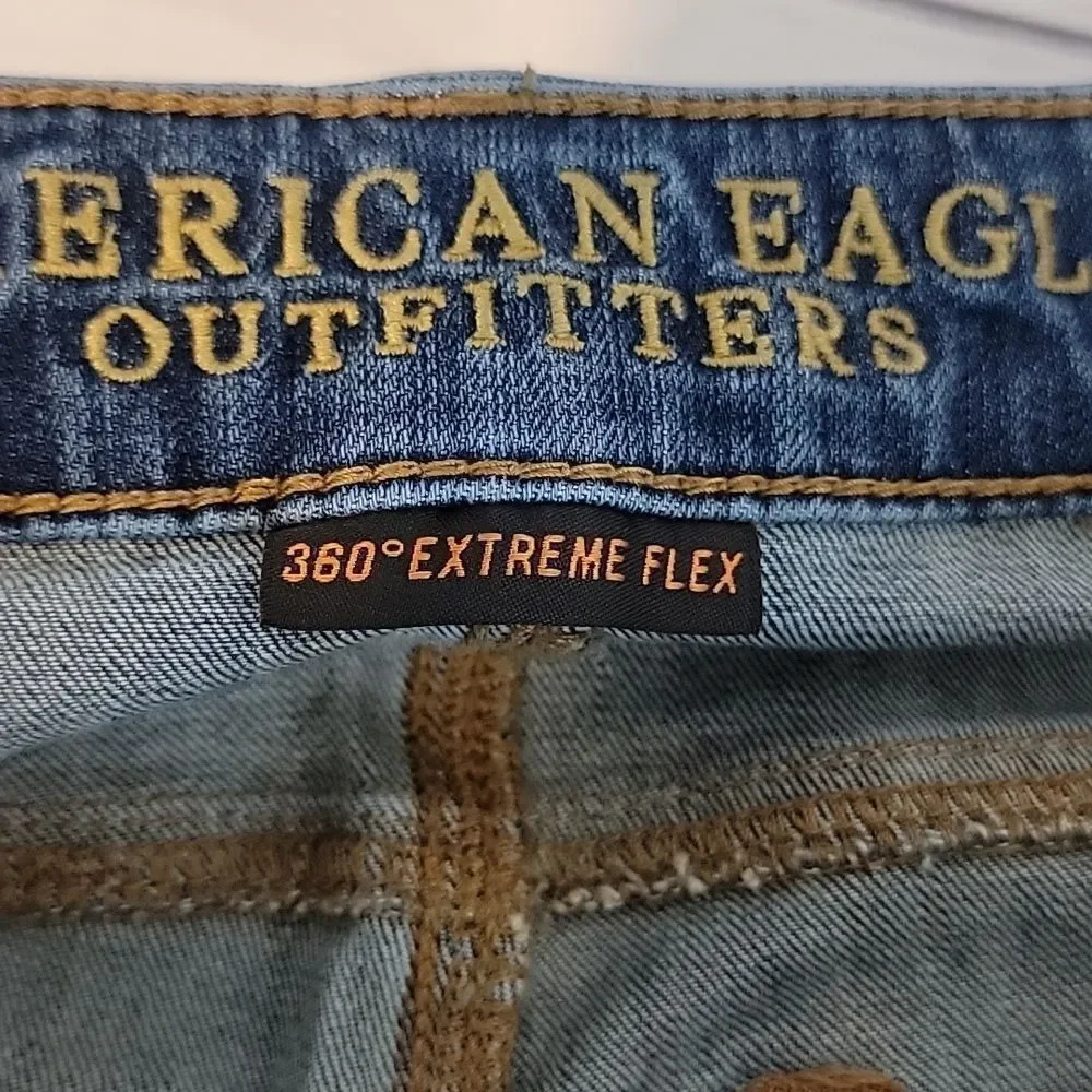 American Eagle 360° Extreme Flex Slim Straight Blue Jeans Womens Size 26